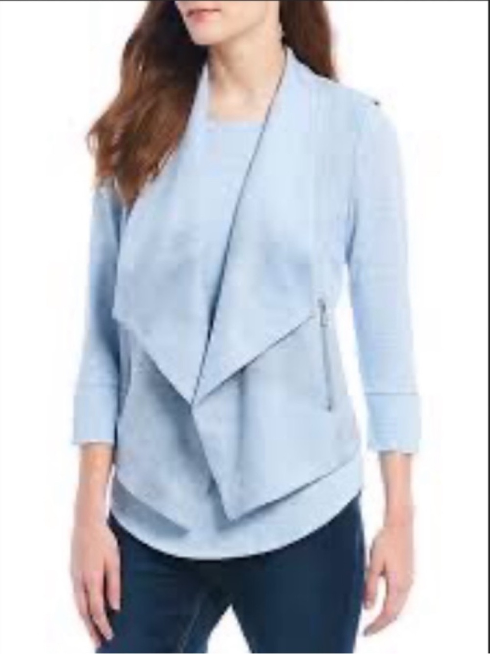 NWT Jones NY Vegan Suede Draped Jacket